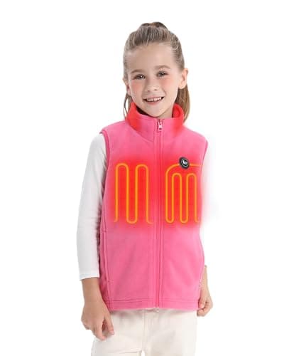 Venustas Kids Layering Heated Fleece Vest with 4 Zones and 7.4V Battery
