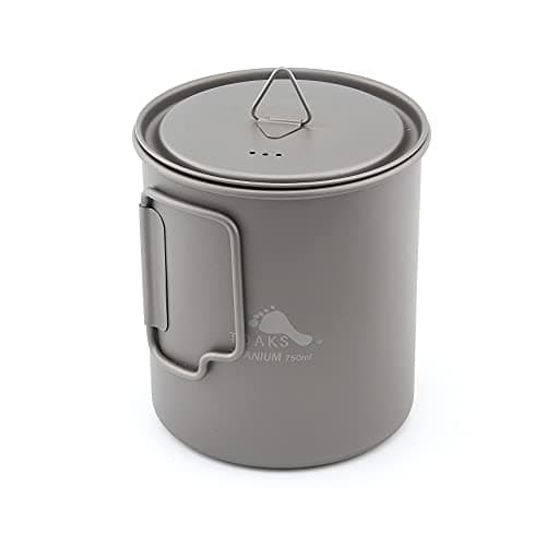 TOAKS Pure Titanium 750ml Ultralight Backpacking Pot with Folding Handles