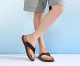 KuaiLu Mens Thick Cushioned Recovery Flip Flop with Adjustable Hook-and-Loop Strap