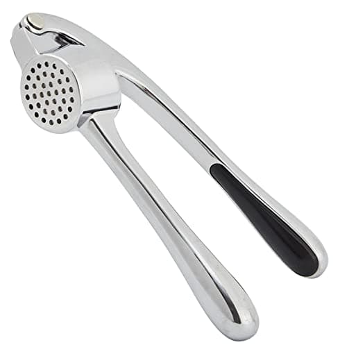 HiramWare Premium Zinc Alloy Garlic Press and Ginger Crusher with Ergonomic Grip
