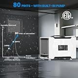 CADPXS 80-Pint Crawl Space Dehumidifier with Built-In Pump and Gravity Drain