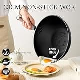 Todlabe 13-Inch Pre-Seasoned Carbon Steel Wok Kit with Lid and Spatula