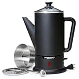 Presto 02815 12-Cup Cordless Serving Electric Coffee Percolator in Matte Black