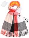 Zorvix Electric Heated Neck Winter Scarf with Power Bank, Large Lattice