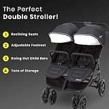 Jeep Destination Ultralight Side-by-Side Double Stroller with 100-Lb Capacity