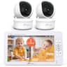 iFamily 7-Inch Large Display 1080p HD Split Screen Baby Monitor with Two Cameras