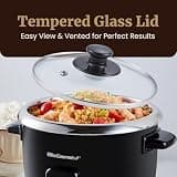 Elite Gourmet ERC006SS Electric Rice Cooker with 304 Stainless Pot, 6-Cup