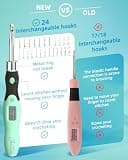 Upgraded Light-Up Crochet Hook Set with 24 Interchangeable Heads & Digital Counter