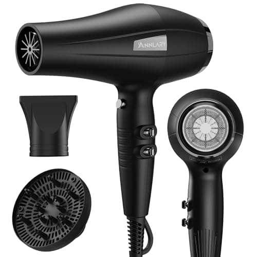 Annlary Professional 1875W Plasma Ionic Hair Dryer with AC Motor System