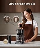 ecozy 12-Cup Programmable Drip Coffee Maker with Integrated Electric Bean Grinder