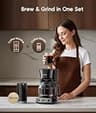ecozy 12-Cup Programmable Drip Coffee Maker with Integrated Electric Bean Grinder