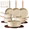CAROTE 22-Piece Non-Toxic Ceramic Nonstick Pots and Pans Cookware Set