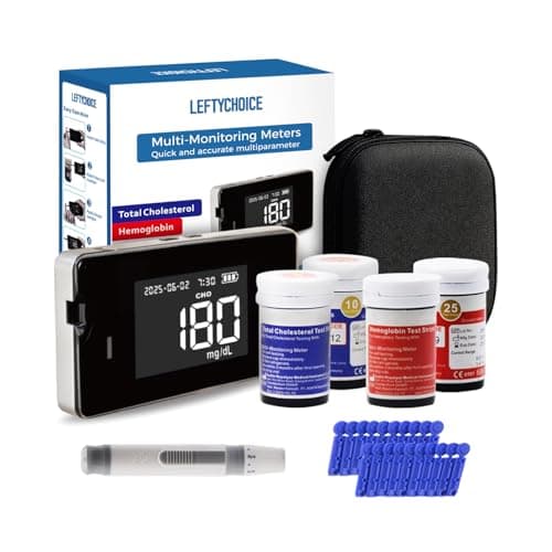 LEFTYCHOICE LCLBM-01 2-in-1 Total Cholesterol and Hemoglobin Testing Kit
