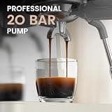 Kismile 20-Bar Espresso Machine with Burr Grinder and Visible Pressure Gauge