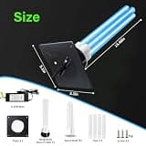 80W Dual H-Tube HVAC UV Light System with Ceramic Base and Spare Bulb