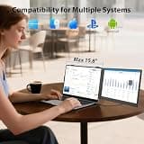 APILDELLA 14-inch 1080P FHD Dual Laptop Screen Extender Monitor with Built-In Speakers