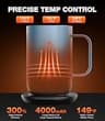 Kepwam Self-Heating Coffee Mug T1 with App Connectivity, 16oz Capacity