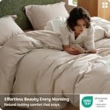 Bedsure Lightweight Washed Cotton Oversized King Duvet Cover, 120"x98"