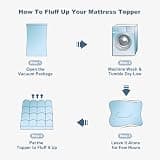 BEDLORE Extra Thick 3D Snowflake Fleece Bamboo Pillow Top Pad King Size