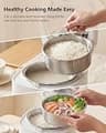 Novaspark Low Carb Stainless Steel Rice Cooker with Digital Timer, 5-Cup