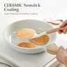 Sensarte Nonstick Ceramic Frying Pan with Tempered Glass Lid and Wood Handle