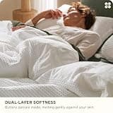 Bedsure Cotton Waffle Weave Oversized King Duvet Cover Set, 120" x 98"