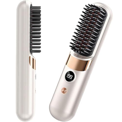 CELLBELL Go Brush Pro Lightweight Ceramic Cordless Hair Straightener Brush