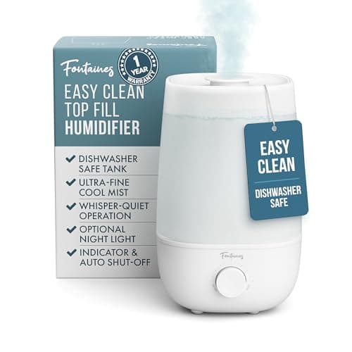 Fontaines Luxury Top-Fill Cool Mist Humidifier with Built-In Nightlight