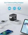 VINTAR 30W 6-in-1 International Power Adapter with 3 USB-C & 2 USB-A Ports