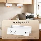 SURAIELEC 9-Inch Compact Hardwired Under Cabinet Power Strip with 20A GFCI
