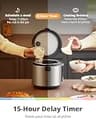 COMFEE' Upgraded 6-in-1 Stainless Steel 8-Cup Multi Cooker with Slow Cooker