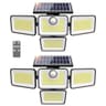 Omibee 4500LM 4-Head Adjustable Solar Security Wall Light with Remote
