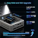 Trycoo High-Performance Mini PC, AMD Ryzen 5 5600H, 16GB DDR4 RAM, 512GB SSD