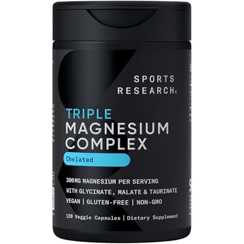 Sports Research Chelated Triple Magnesium Complex, 300mg Elemental Dose