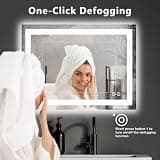 DUMOS 24.1" x 32.1" Dual-Zone LED Bathroom Mirror with Stepless Dimming