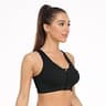 Women's Zip-Front Wireless Post-Surgery Padded Racerback Compression Bra 3-Pack