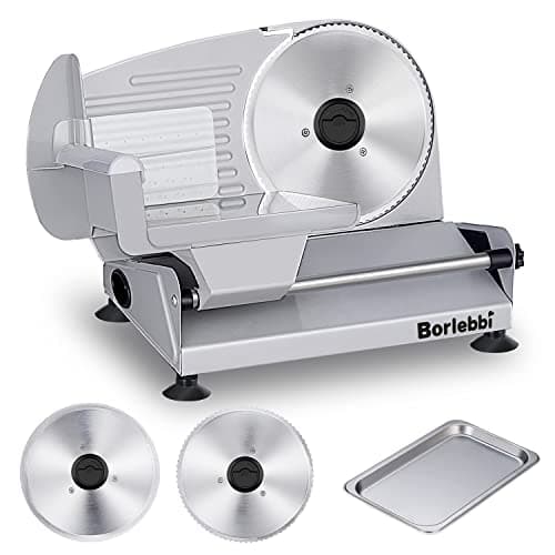 200W Electric Meat Slicer with Dual 7.5-inch Removable Stainless Blades