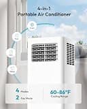 EUHOMY 10,000 BTU Portable Air Conditioner & 96-Pint High Capacity Dehumidifier