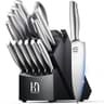 KnifeSaga 14-Piece Premium Japanese High-Carbon Steel Kitchen Knife Block Set