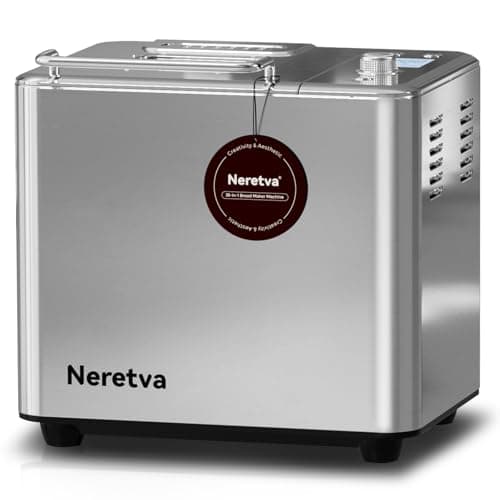 Neretva 20-in-1 Automatic Bread Maker with Dual Heaters and Ceramic Pan