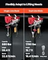 VEVOR 1760lbs Electric Wire Hoist with 14ft Control Handle