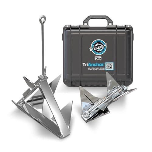 WavesRx TriAnchor 5-Pound Stainless Steel Compact Folding Anchor Kit for PWCs