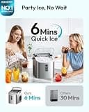 EUHOMY Portable 26-Pound Bullet Ice Maker with Carry Handle and Basket