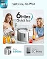 EUHOMY Portable 26-Pound Bullet Ice Maker with Carry Handle and Basket