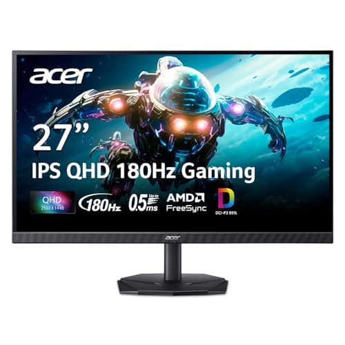 Acer Nitro KG271U 27-Inch QHD Gaming Monitor with 180Hz Refresh Rate and 0.5ms Response