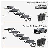 Veehoo 4-Step Foldable Iron Dog Stairs with Artificial Grass for Cars and SUVs