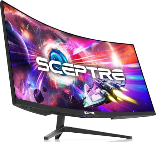 Sceptre C345B-QUT168 34-Inch WQHD 180Hz 1ms Curved Ultrawide Monitor with Speakers