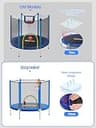 Bluerise 55-Inch Toddler Indoor Trampoline with Enclosure and Basketball Hoop