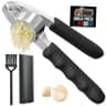 GORILLA GRIP Slip-Resistant Zinc Alloy Garlic Press Set with Large Crushing Chamber