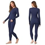 Cuddl Duds Women's Heavyweight 235 GSM Fleece Lined Thermal 2-Piece Set